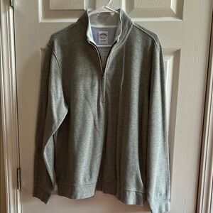 Men's Gray Quarter-Zip Brooks Brothers Sweater